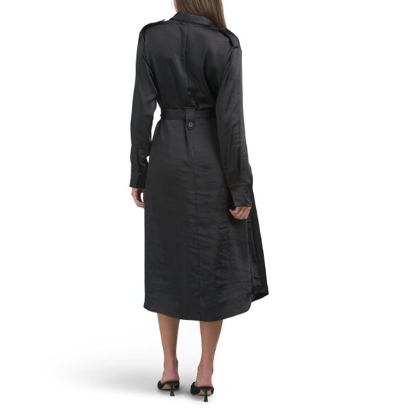 HYFVE Black Matte Satin Button Down Dress - Picture 2 of 2